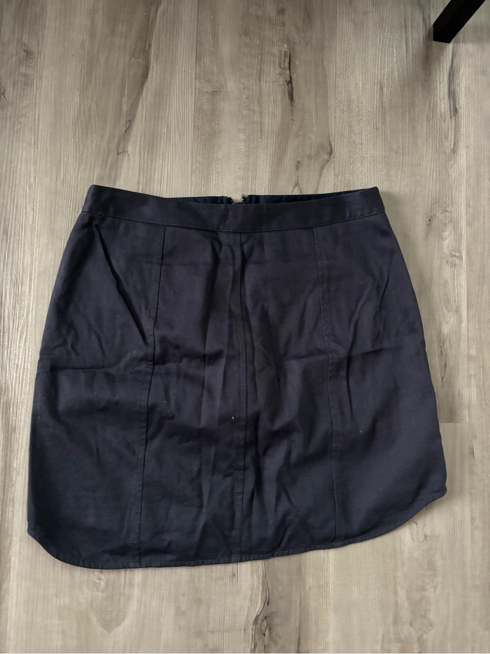 BCBGMaxAzria Navy Front-Zip Mini Skirt - Picture 3 of 4